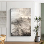 “Monochromatic Textured Landscape” - Gray Shades with a 3D - like Surface Painting On Canvas DS256