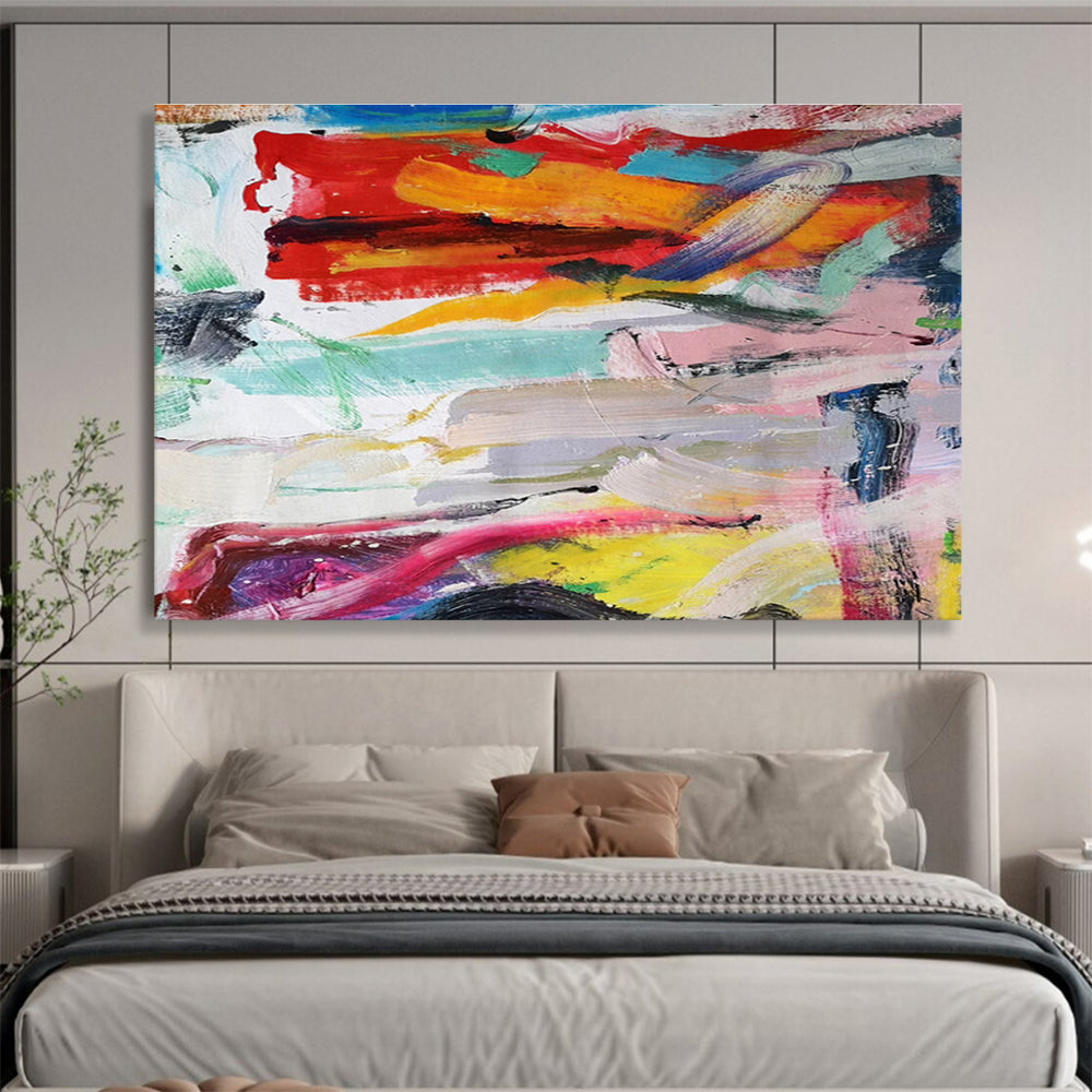 “Rainbow Brushstroke Fusion” Painting On Canvas DKS305
