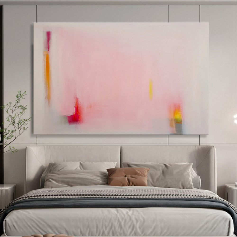 Subtle Pink Abstract Painting On Canvas DKS057