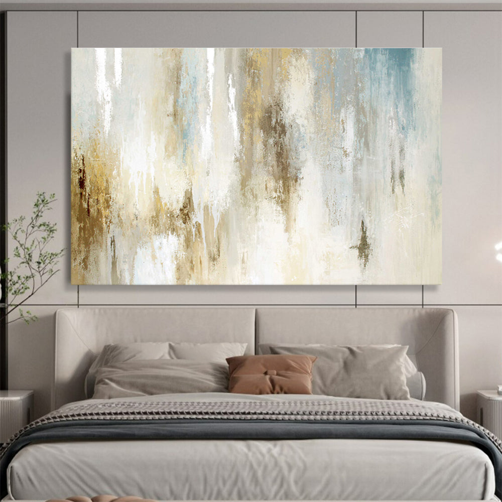 “Ethereal Beige And Blue Abstract” - Abstract Painting On Canvas DKS522