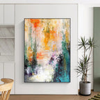 “Vibrant Color Wash Abstract” - Abstract Expressionist Painting On Canvas PS0006