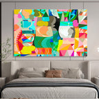 Colorful Geometric Abstract Painting On Canvas DKS065