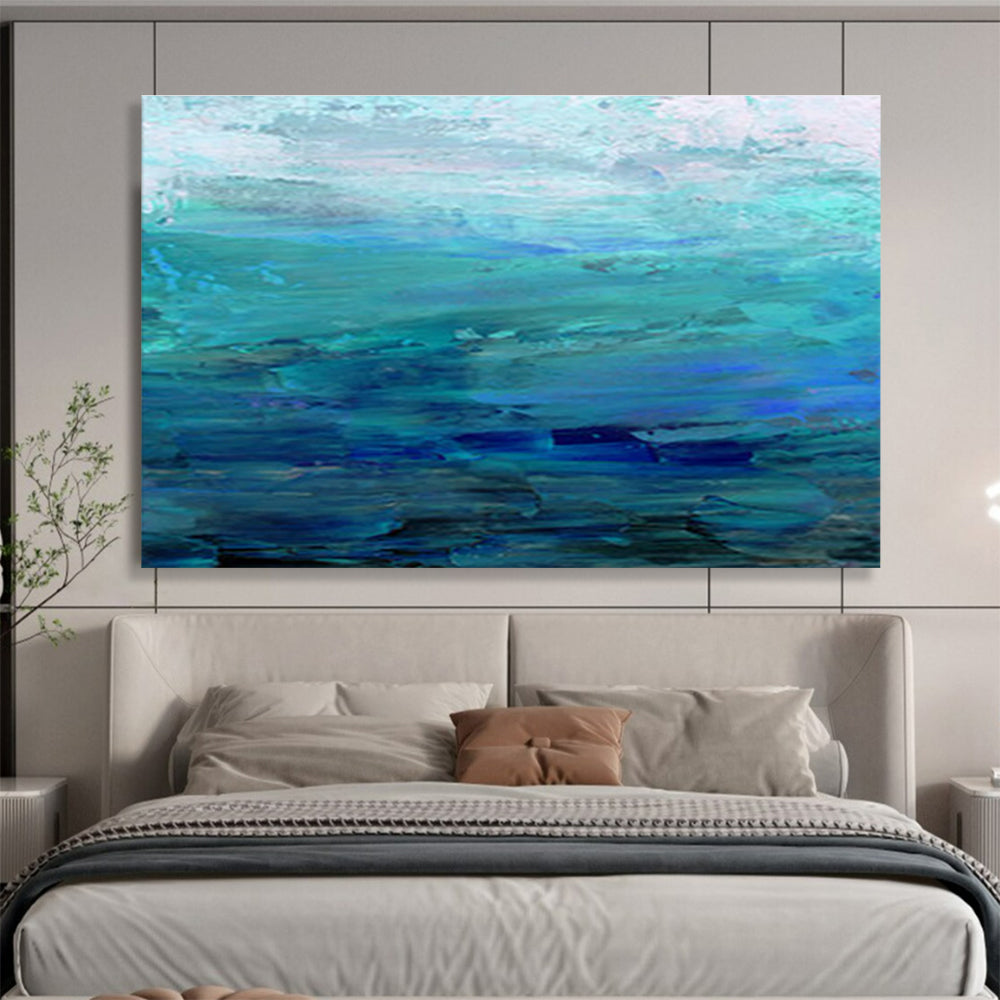 “Blue Ocean Abstract” - Calming Seascape Painting On Canvas DKS392