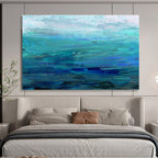 “Blue Ocean Abstract” - Calming Seascape Painting On Canvas DKS392