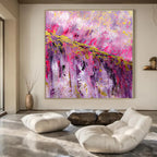 Pink and Purple Dripping Fantasy - Vivid Color Flow Abstract Painting On Canvas PS1237