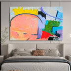 “Pastel And Bold Color Clash Abstract” - Abstract Painting On Canvas DKS560