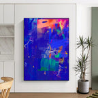 “Deep Blue - Colorful Abstract Mosaic” - Abstract Painting On Canvas PT2007