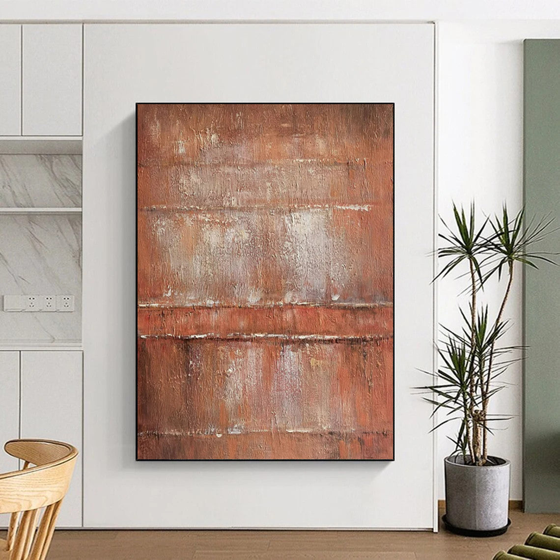 “Rusty Brown Textured” - Industrial Abstract Painting On Canvas PT2303