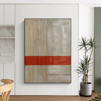 “Beige - Gray Minimalist Lines” - Minimalist Abstract Painting On Canvas DS007