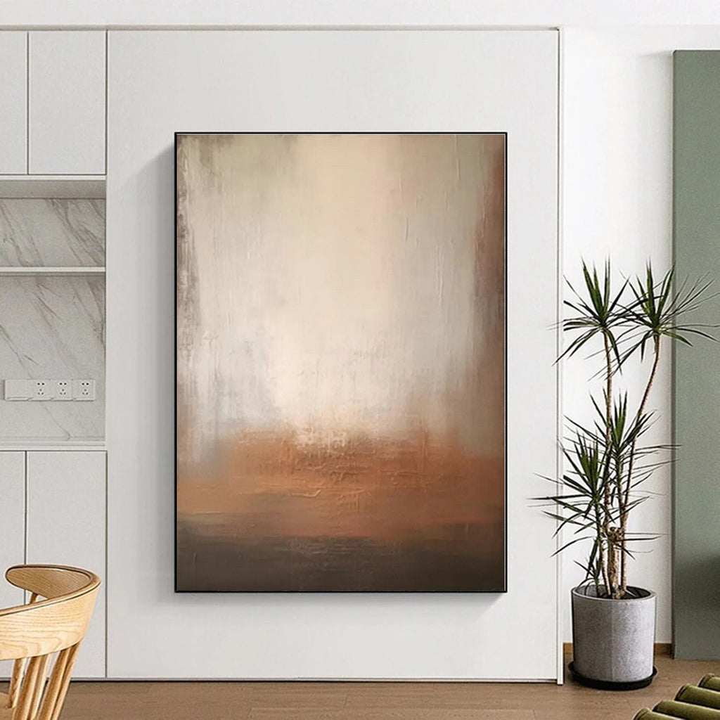“Beige - Brown Gradient Abstraction” - Beige, Brown Abstract Painting On Canvas PS0519