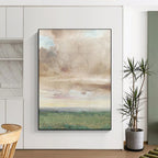 Soft Sky Landscape, Watercolor Impression, Constable - Inspired, Painting On Canvas PT2116