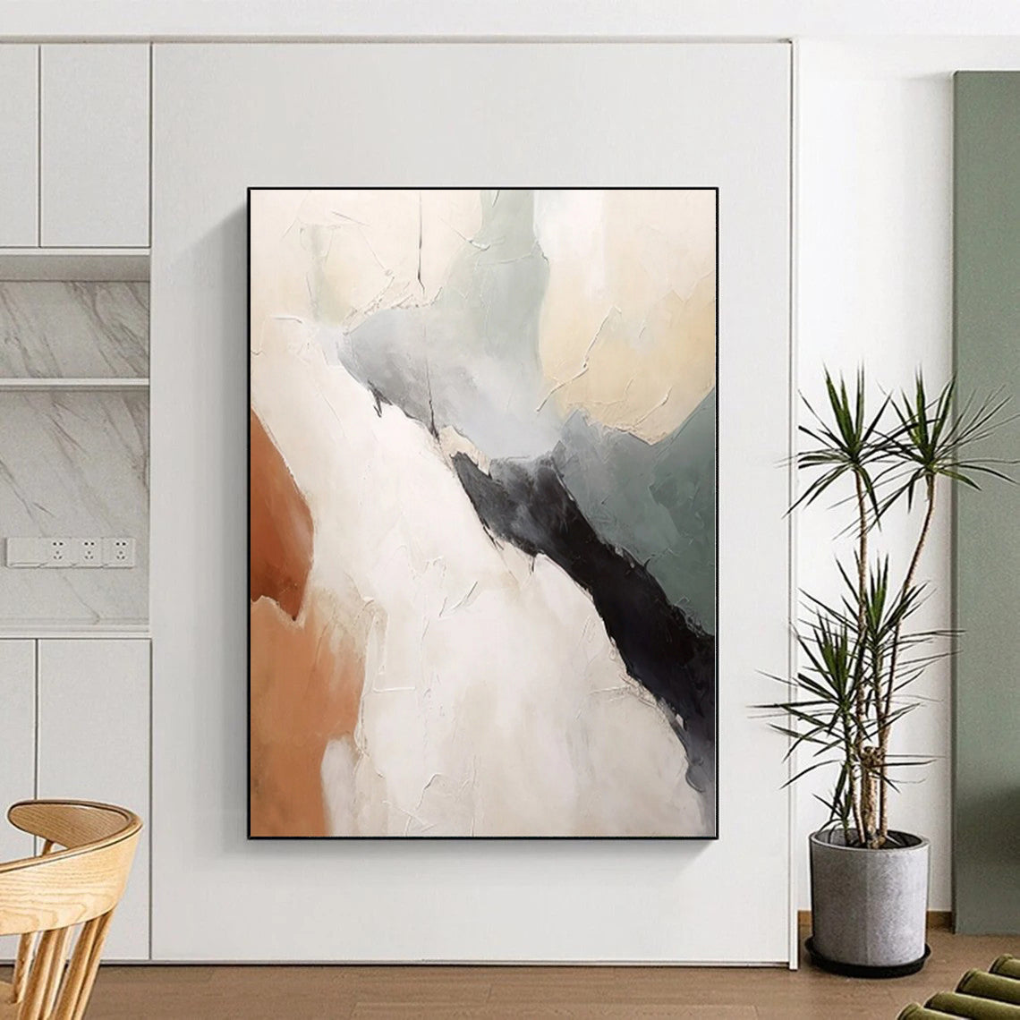 “Soft Color - Block Abstract with Textured Paint” - Impressionistic Abstract Painting On Canvas PS0282