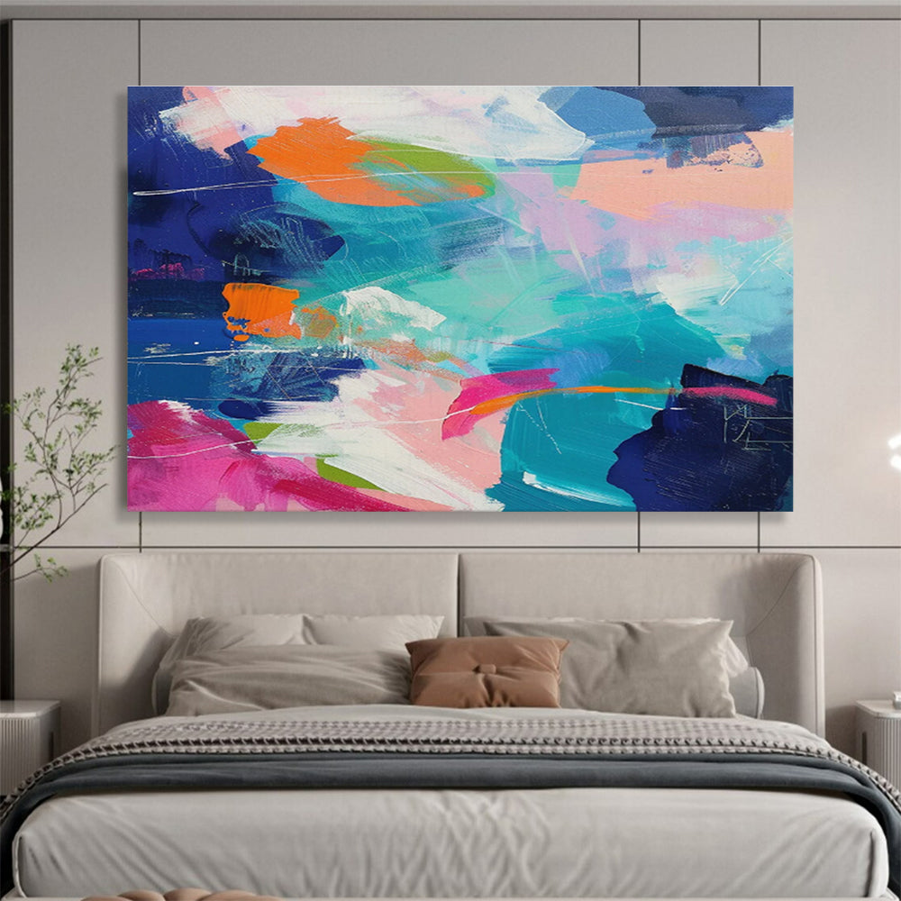 “Colorful Ocean Waves” - Abstract Seascape Painting On Canvas DKS489