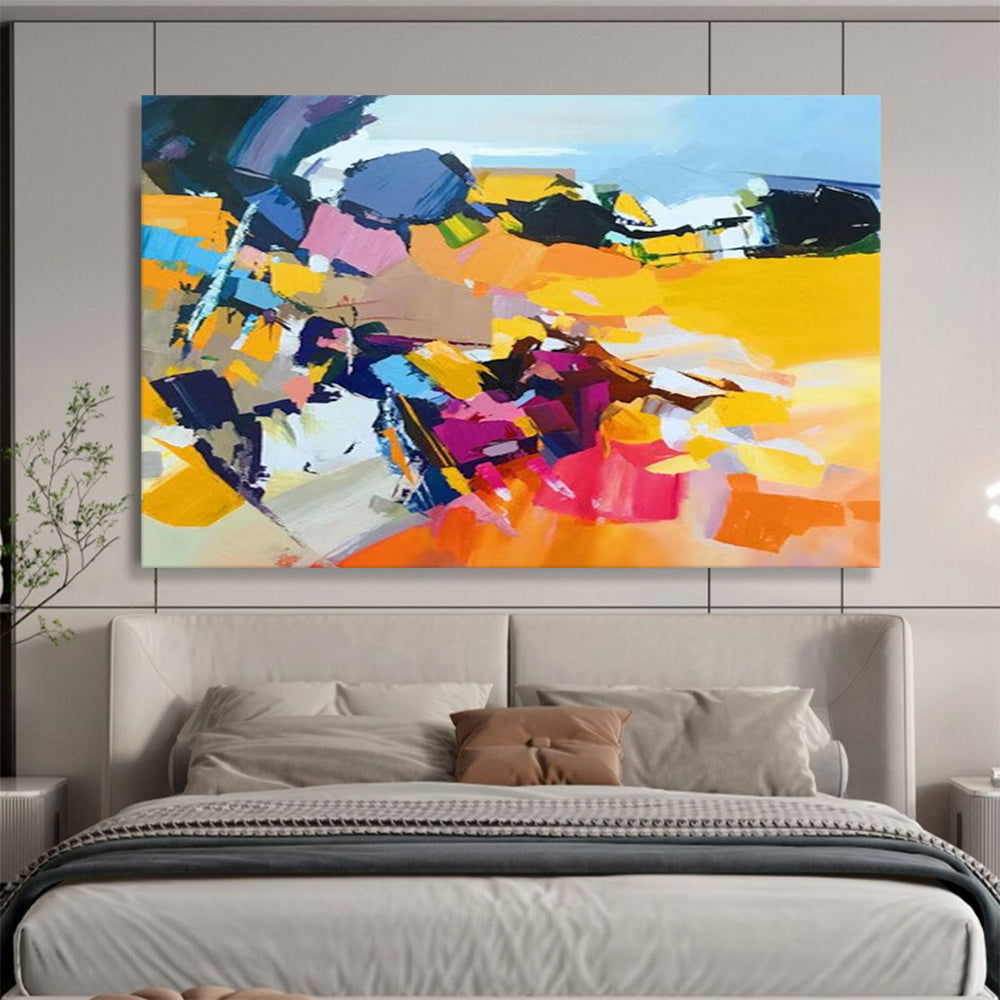 “Bold Color Block Abstract” - Dynamic Modern Painting On Canvas PT187
