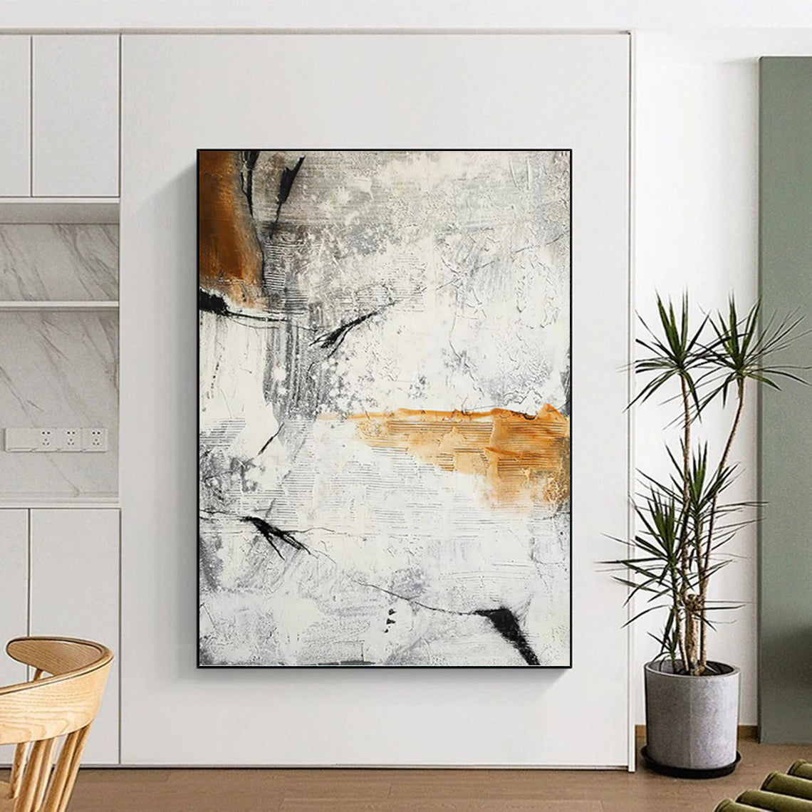 “Monochrome Abstraction” - Gray, Black, Brown Textured Abstract Painting On Canvas PT1457