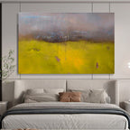 Bold Yellow - Purple Abstract - Contrasting Color Field Painting On Canvas DKS379