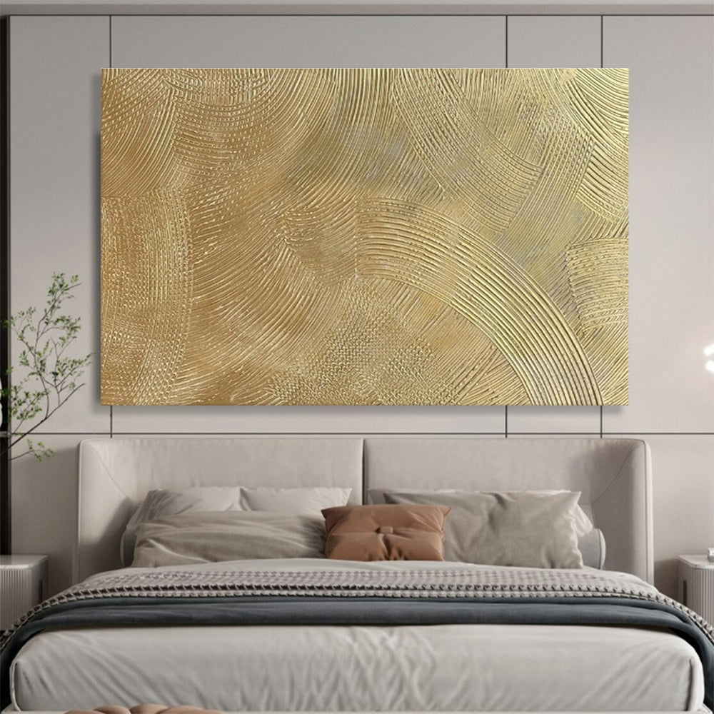 “Golden Textured Abstract” - Abstract Painting on Canvas DKS580