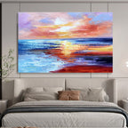 “Sunset Sea Symphony” Abstract Painting On Canvas DKS294