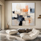 “Neutral Tones with Bold Accents” - Modern Abstract Painting On Canvas PS0175