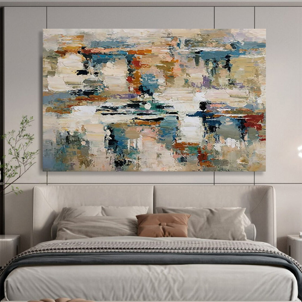 “Colorful Abstract Impasto Landscape” - Dynamic Textured Painting On Canvas PT012