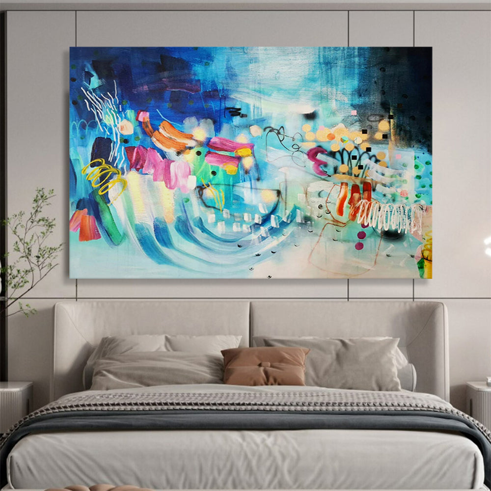 “Colorful Abstract Journey” - Abstract Expressionist Acrylic Painting on Canvas PT1503
