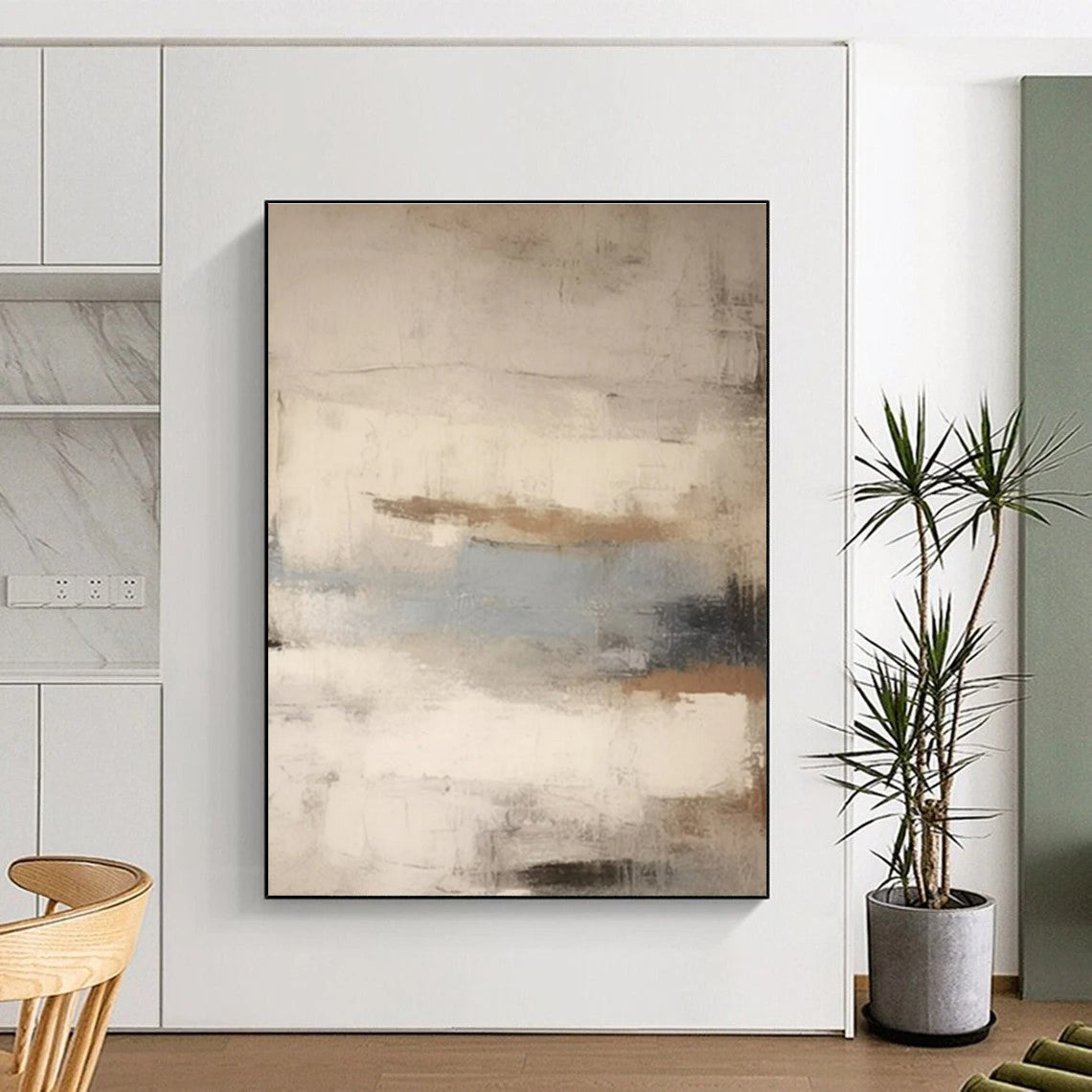“Soft Neutral Blends” - Neutral Tones Abstract Minimalist Painting On Canvas PS0705
