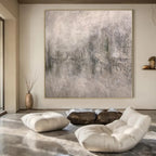“Gray Textured Abstract” - Subtle Abstract Painting On Canvas PS0110