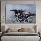 “Grey - Brown Galloping Energy” Painting On Canvas DKS306