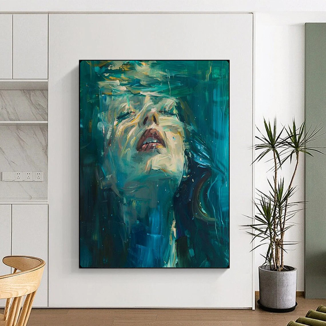 Submerged Serenity, Impressionistic Portrait, Sargent - Inspired, Painting On Canvas PT2121