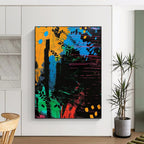 Colorful Abstract Jungle Painting On Canvas DS096