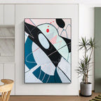 “Soft Pastel and Playful Shapes” - Abstract Whimsy Painting On Canvas PT2385