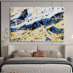 “Blue - Yellow Abstract Mountains” - Abstract Expressionist - Painting On Canvas PT1751