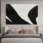 “Black and White Gestural Abstract” - Abstract Painting on Canvas, For Studio & Gallery Wall DKS586