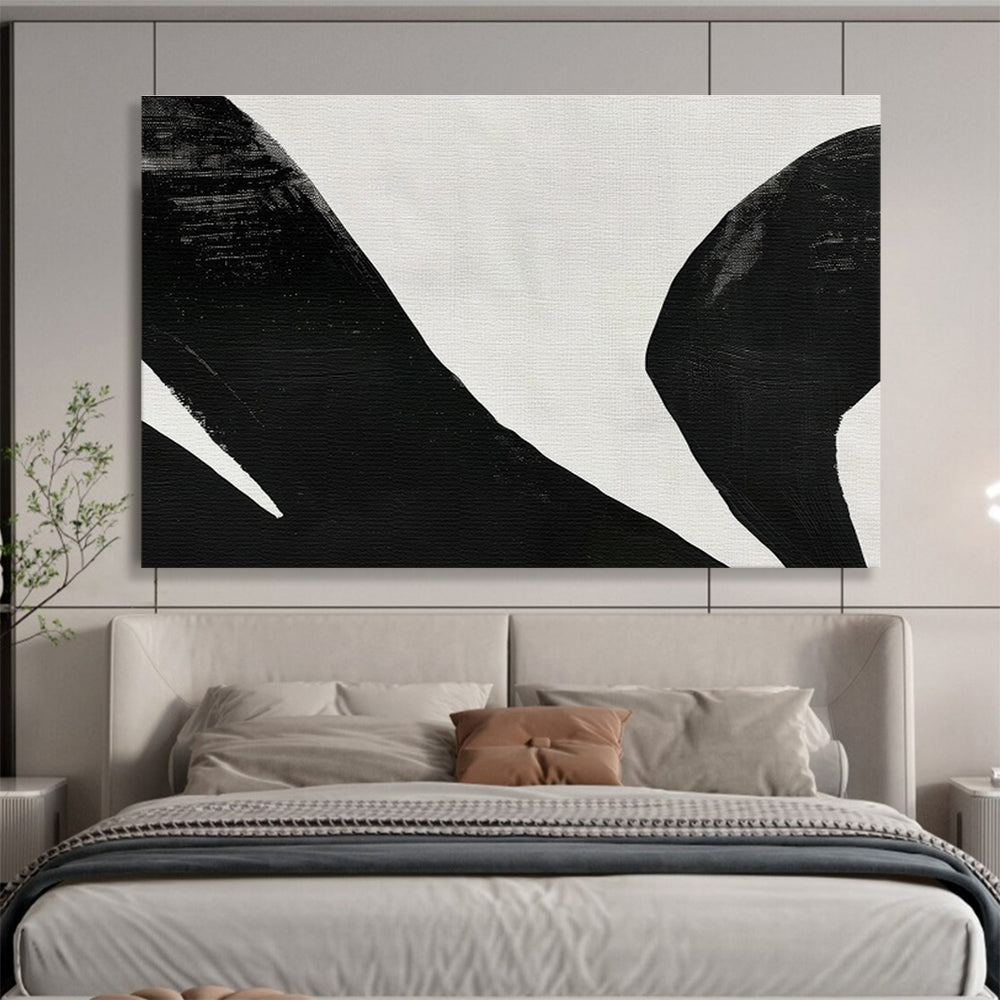 “Black and White Gestural Abstract” - Abstract Painting on Canvas, For Studio & Gallery Wall DKS586
