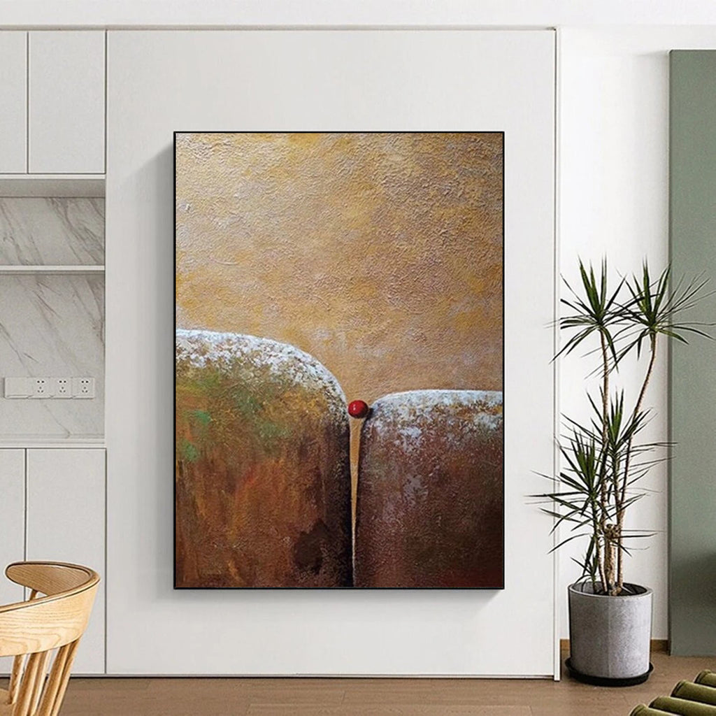 “Brown - Textured Minimalism” - Surrealist - Inspired Painting On Canvas DS033