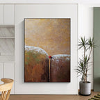 “Brown - Textured Minimalism” - Surrealist - Inspired Painting On Canvas DS033
