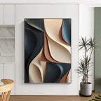 “3D Curved Paper Art” - Sculptural Abstract Painting On Canvas PT1023