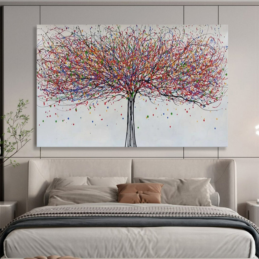 “Colorful Drizzle Tree” - Abstract Nature - Painting On Canvas PT1727