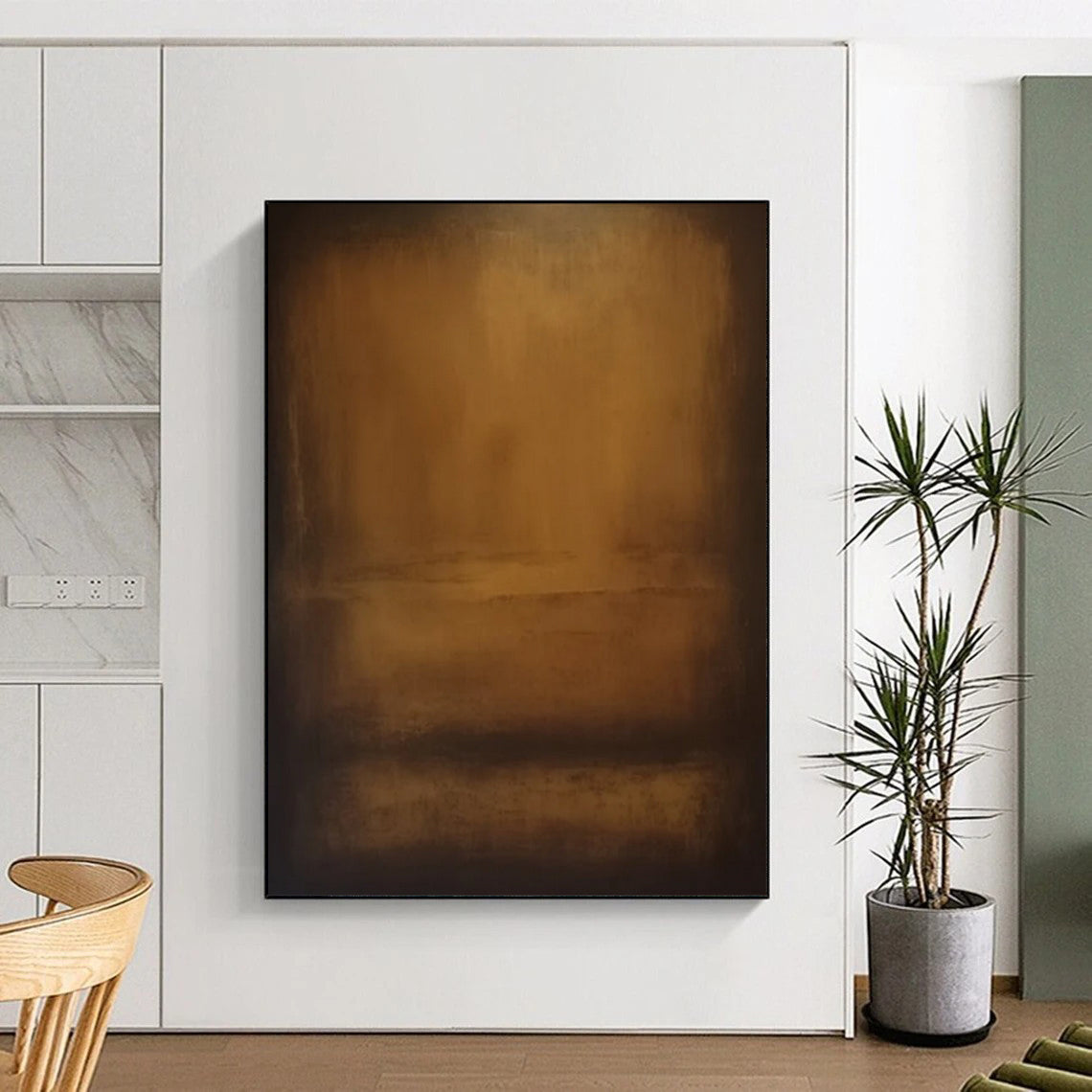 “Warm Brown Gradient” - Subtle Abstract Painting On Canvas DS372