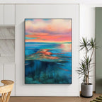 “Colorful Sunset Seascape” - Expressionist Landscape Painting On Canvas DS018