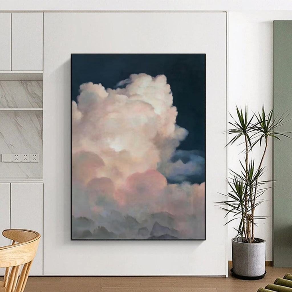 “Pink - Purple Cloudscape” - Realistic Cloud Painting On Canvas PT1975