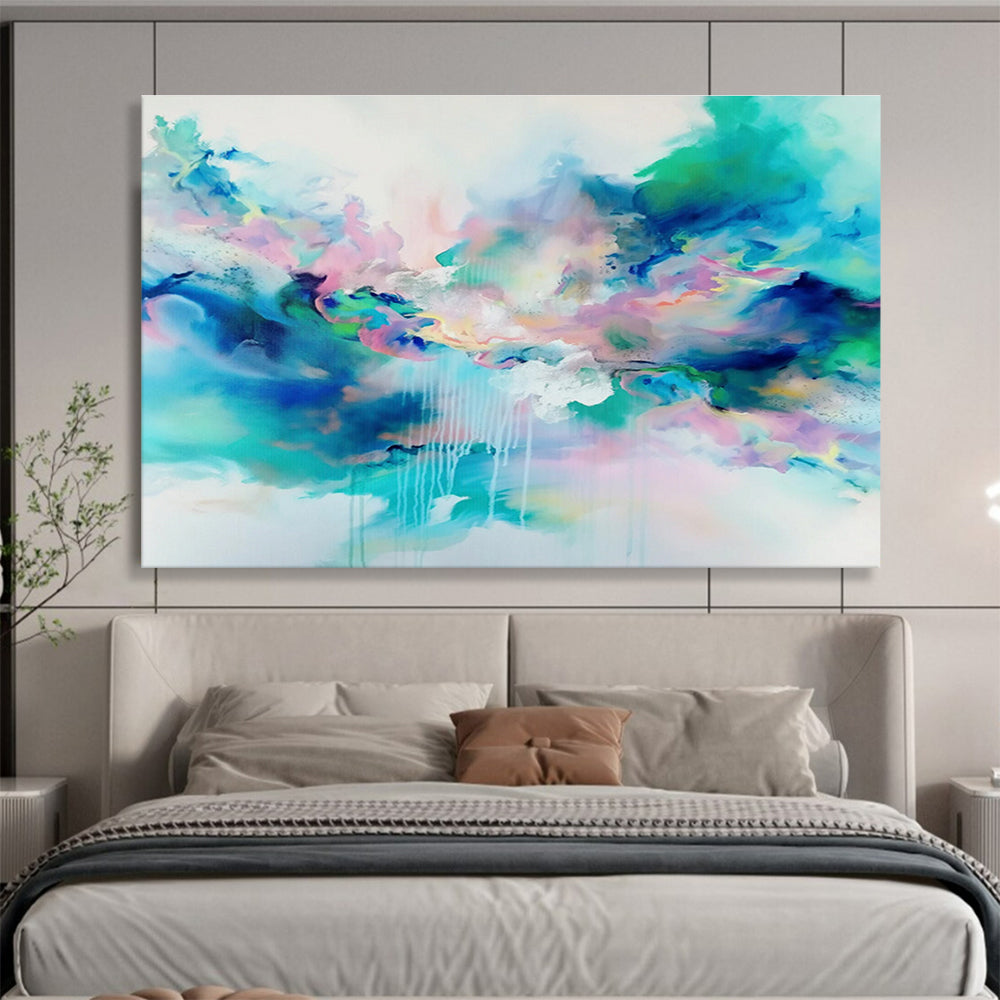 “Dreamy Color Clouds” - Fluid Abstract Painting On Canvas DKS486