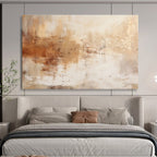 Warm Beige Abstract Textures - Expressive Abstract Painting On Canvas DKS330