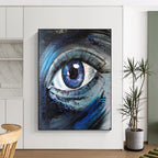 “Expressive Blue Eye Portrait” - Impressionistic Oil Painting On Canvas PT2187