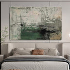 Grey and Green Abstract Layers Abstract Expressionist Painting On Canvas DKS151