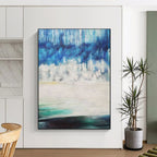 “Blue - White Abstract Forest” - Abstract Landscape Painting On Canvas PT1974