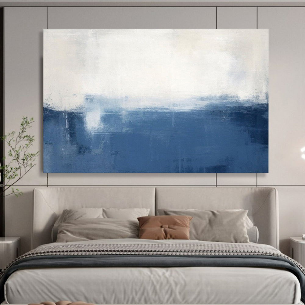 “Blue, Gold, and Brown Abstract Fusion” Abstract Painting On Canvas DKS266