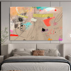 “Eclectic Beige - Toned Abstract” Mixed - Media Abstract Painting On Canvas DKS204