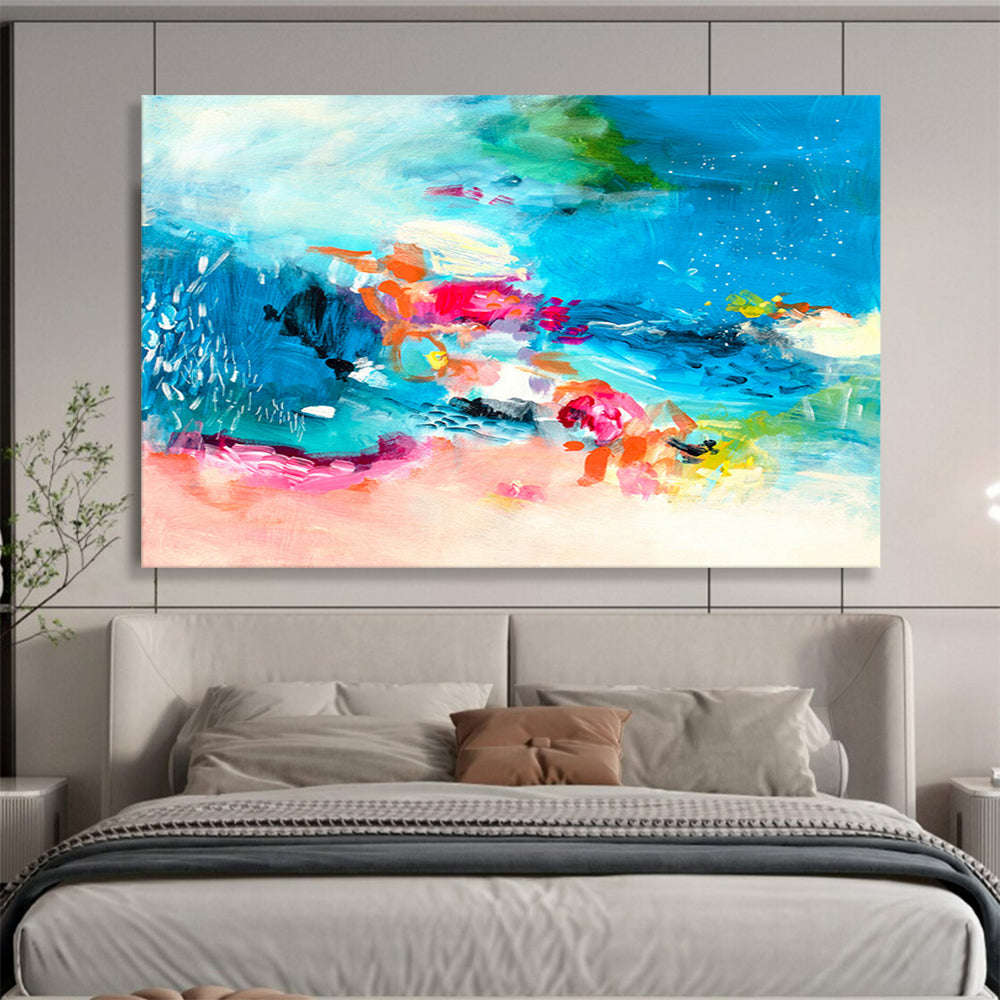 Colorful Ocean - Inspired Abstract Painting On Canvas DKS031