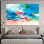 Colorful Ocean - Inspired Abstract Painting On Canvas DKS031